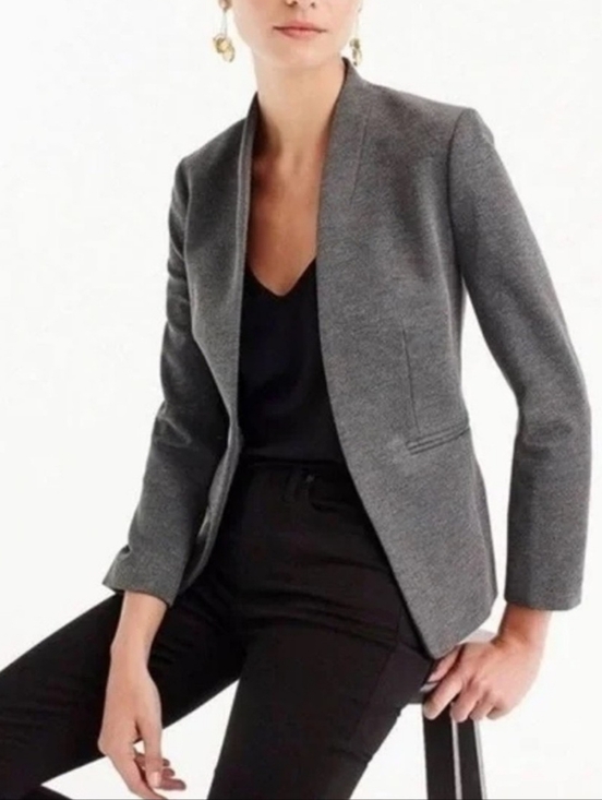 J. Crew Jackets & Blazers - J. Crew Grey Going-Out Stretch Twill Blazer Size 6